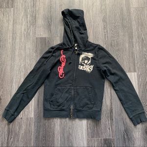 Ed Hardy Zipper Hoodie Ladies Size S